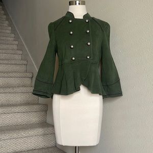 Free People Sz M Army Green Jacket